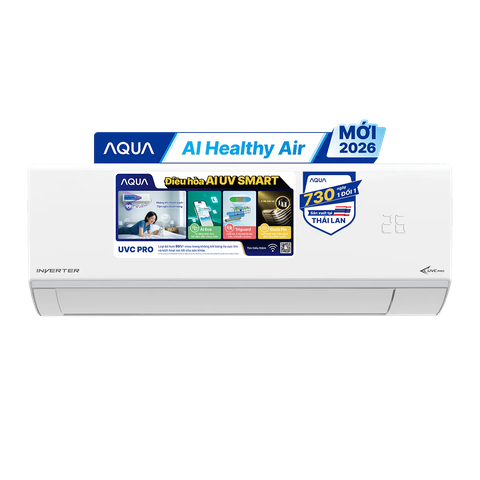 Máy lạnh AQUA Inverter AI UV SMART AQA-RUV13RB5 (1.5 HP) - Mẫu mới 2026