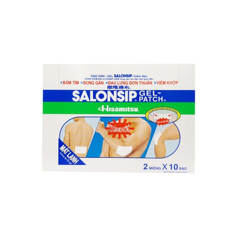 Salonsip Miếng Dán Giảm Đâu Nhức (Hộp 10 Gói)
