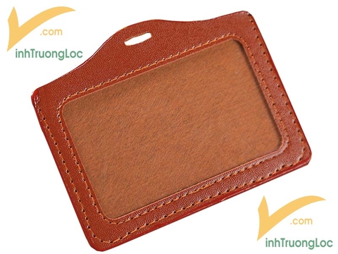 Bao da đựng thẻ Simily nâu khổ ngang mẫu 1