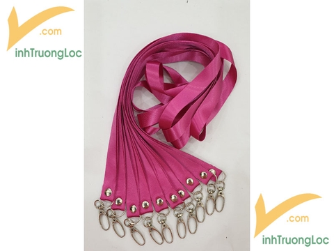 Dây đeo thẻ màu hồng dễ thương không in 15mm