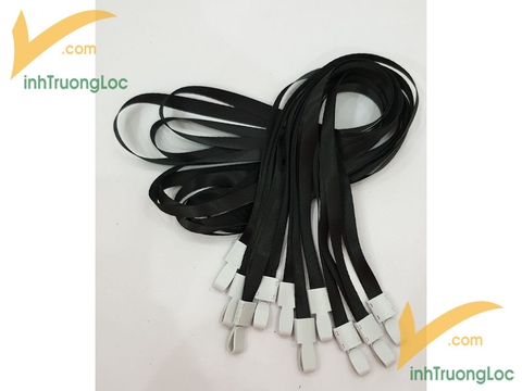 Mẫu dây đeo màu đen trơn không in móc nhựa mẫu 10mm
