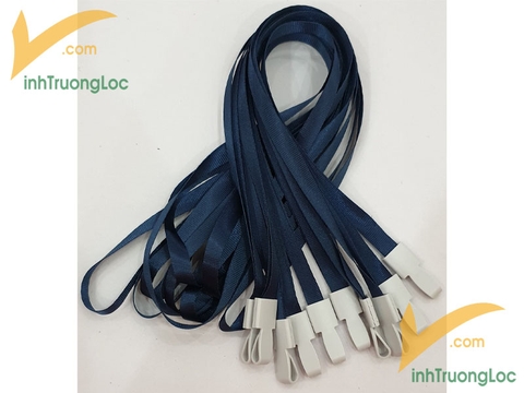 Mẫu dây đeo lụa xanh dương đậm 10mm móc nhựa