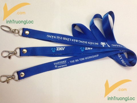 Dây đeo hội nghị cao cấp 15mm xanh dương mẫu 11