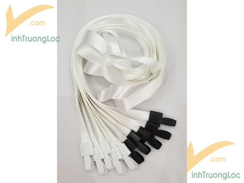 Dây đeo bản 20mm trắng không in móc treo nhựa