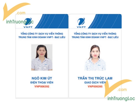 Mẫu thẻ đeo nhân viên Trung tâm Kinh doanh VNPT - Bạc Liêu