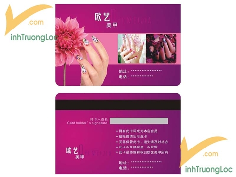 Mẫu thẻ hội viên dành cho tiệm nail sang trọng