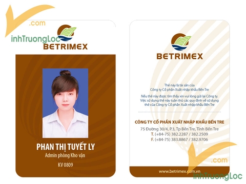 Thẻ nhân viên đứng công ty Betrimex