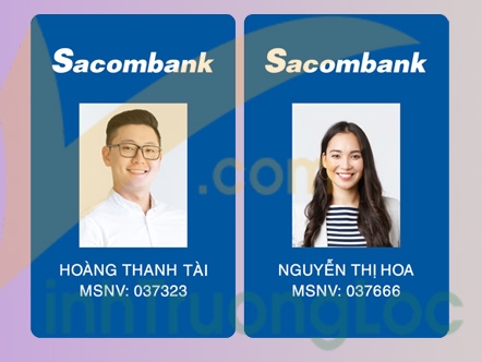 Mẫu thẻ nhân viên đứng Ngân hàng Sacombank