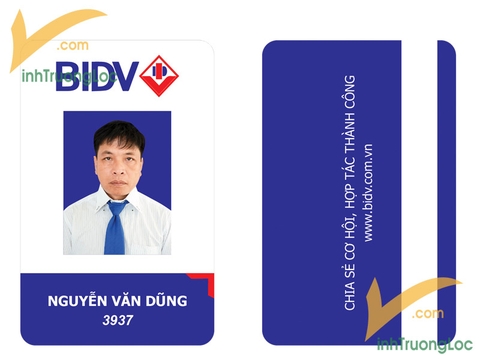 Mẫu thẻ nhân viên đứng Ngân hàng BIDV