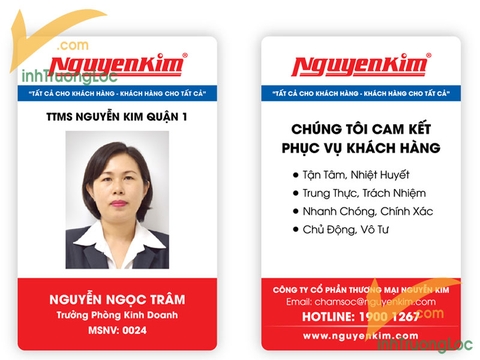 Mẫu thẻ nhân viên ngang Siêu thị Nguyễn Kim