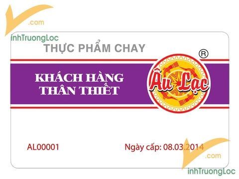 Mẫu thẻ VIP ngang Thực phẩm chay Âu Lạc
