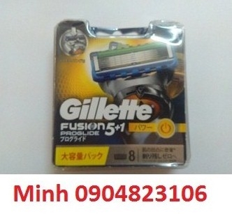 Dao cạo râu pin 5 lưỡi Gillette Fusion Proglide Power hộp 8 cái