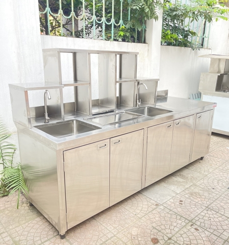 QUẦY PHA CHẾ TRÀ SỮA BOSS 2M3 INOX