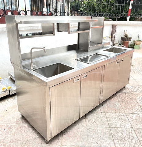 QUẦY PHA CHẾ TRÀ SỮA BOSS 2M INOX