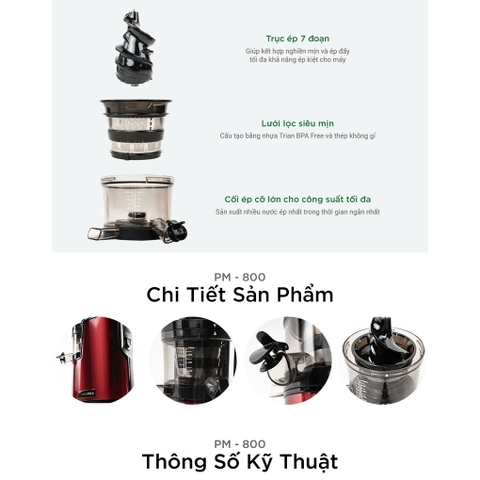 MÁY ÉP HOA QUẢ CHẬM PROMIX PM-800