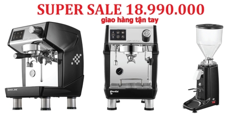 FULL BỘ MÁY PHA CAFE G32BK + MÁY XAY BOSS (MANUAL)