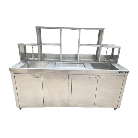 QUẦY PHA CHẾ TRÀ SỮA BOSS 2M3 INOX