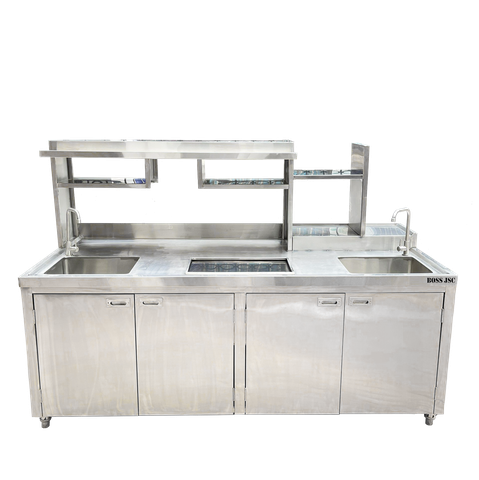 QUẦY PHA CHẾ TRÀ SỮA BOSS 2M INOX
