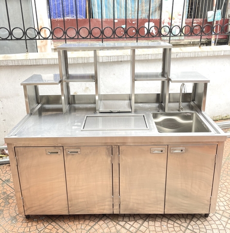 QUẦY PHA CHẾ TRÀ SỮA BOSS 1M6 INOX
