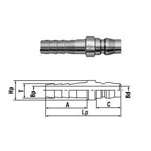 Khớp nối đầu đực đuôi chuột 20PH
