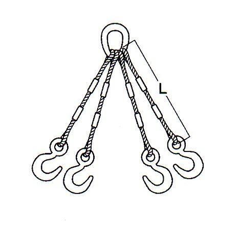 Dây nâng cáp thép 4 chân