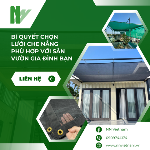 Bí quyết lựa chọn lưới che nắng phù hợp với sân vườn gia đình