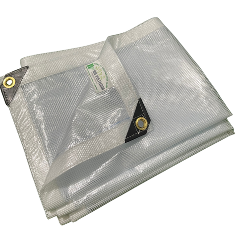 Bạt PVC kẹp lưới sợi polyester - Định lượng 280g/m2 - Dùng che mưa, KHỔ LƯỚI 1.4M