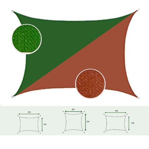 Lưới Che Nắng Tứ Giác Cắt Bo Cong – Phối 2 Màu, Che Nắng 90%, Thẩm Mỹ Cao