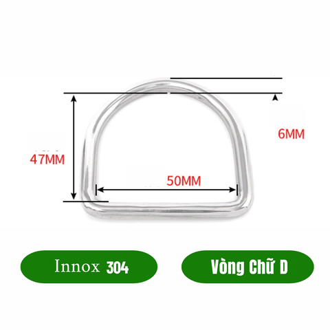 Khoen D innox loại 6*50*47mm