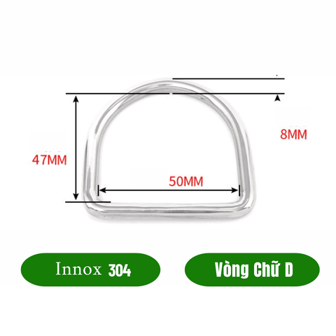 Khoen D innox loại 8*50*47mm