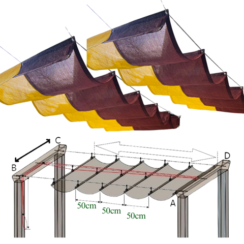 Lưới Che Nắng Gợn Sóng – Biến Mỗi Không Gian Thành Tác Phẩm Nghệ Thuật - Kích thước 1.2m x 2.5m