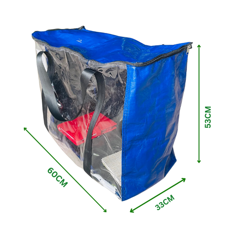 Túi Bạt Nhựa PE Nắp Vuông Đựng Đồ, Chống Nước - Xanh Dương