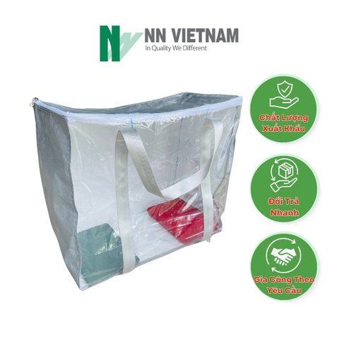 Túi Bạt Nhựa PE Nắp VuôngIGIA CÔNG THEO YÊU CẦUI Đựng Đồ, Chống Nước - Trắng Xám