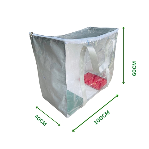 Túi Bạt Nhựa PE Nắp VuôngIGIA CÔNG THEO YÊU CẦUI Đựng Đồ, Chống Nước - Trắng Xám