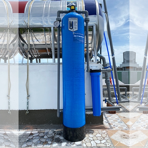 Lắp cột lọc sinh hoạt 1054 cho khách ở Đặng Huy Trứ, Đà Nẵng