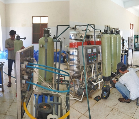 Thay thế thiết bị cho hệ thống lọc nước ở cảnh sát biển Cảng Kỳ Hà