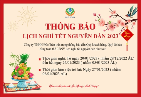 Thông báo lịch nghỉ tết Nguyên Đán Quý Mão 2023