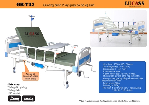 Giường bệnh 2 tay quay