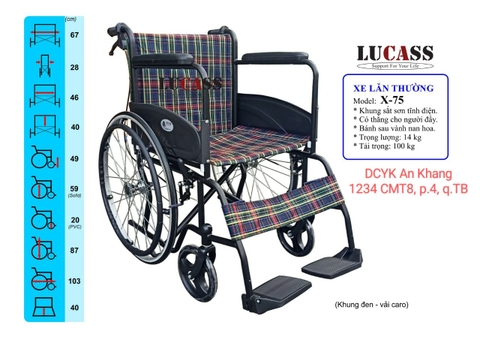 Xe lăn tiêu chuẩn Lucass X75