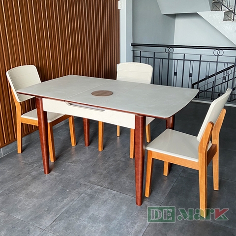 Bộ Bàn Ăn Thông Minh Xếp Gọn Có Bếp Từ DeNK870