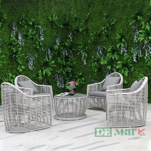 Bàn Ghế Ngoài Trời Nhựa Giả Mây MT2023