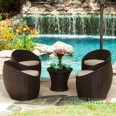 Bàn Ghế  Nhựa Giả Mây MT240