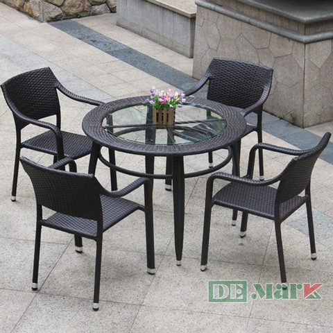 Bàn Ghế  Nhựa Giả Mây MT2A127