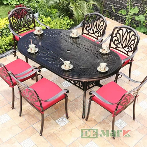 Bàn Ghế Sân Vườn Nhôm Đúc DeNKHOV-180