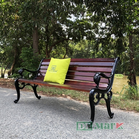 Ghế Công Viên Gang Đúc Gỗ DeNK608