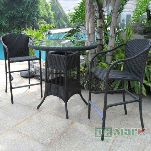 Bàn Ghế Quầy Bar Nhựa Giả Mây MT822
