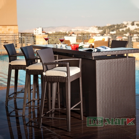 Ghế Quầy Bar Nhựa Giả Mây MT845