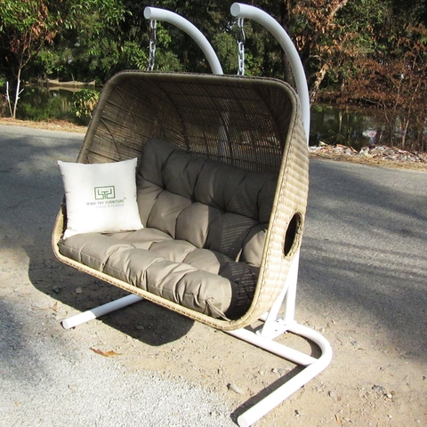 Xích Đu Đôi Ngoài Trời Nhựa Giả Mây MT923