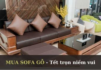 Mẫu bàn ghế sofa bằng gỗ đẹp dành cho ngày tết 2024