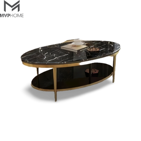 Bàn trà đá Mango chân inox